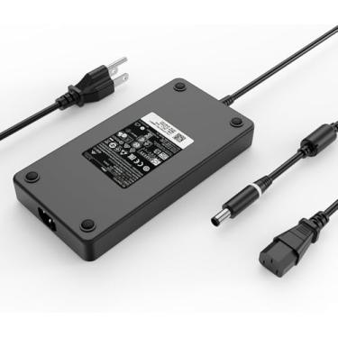 Imagem de Carregador fino para laptops de 240 W compatível com Dell Alienware 15 g15 17 M17x M18x R3 R4 R5 m15 g3 g5 g7 Precision M6800 M6700 M6600 M6500 GA240PE1-00 Adaptador de fonte de alimentação para jogos