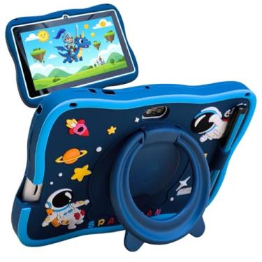 Imagem de Tablet Infantil Kids Tela 7" 8GB RAM, 128GB, Android Octa-core, Wifi 2.4G/5G, Bateria 4000mAh, Câmeras 5MP/8MP com Capa Anti-queda, Alça e Caneta Touch, para Jogos, Entretenimento, Diversão (Azul)
