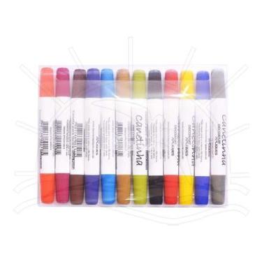 Imagem de Caneta para Tecido Decorart Ponta Dupla - Kit II com 12 Cores