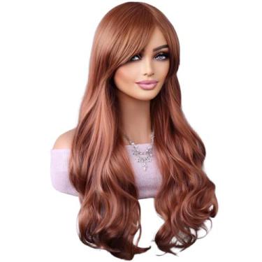Imagem de Peruca Franja Lace Wig Ondulada 70cm Bio Fibra Varias Cores - D&D Cabe