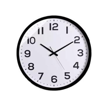 Imagem de Relógio decorativo simples grande montado na parede, elegante e silencioso na sala de estar, no saguão, tamanho grande adequado para salas e estudo para escritório (preto, 30,5 cm)