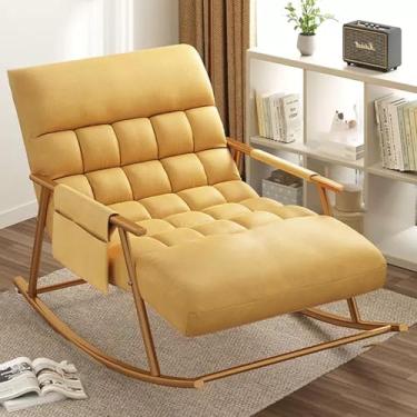 Imagem de Cadeira de balanço respirável dupla confortável, cadeira de balanço moderna com almofada macia, espreguiçadeira de jardim com gravidade zero, com bolsos laterais para braços, ângulo ajustável, para