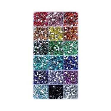 Imagem de Conjunto De Strass De Resina 18 Cores 345mm, Pedras De Cristal Flatbac