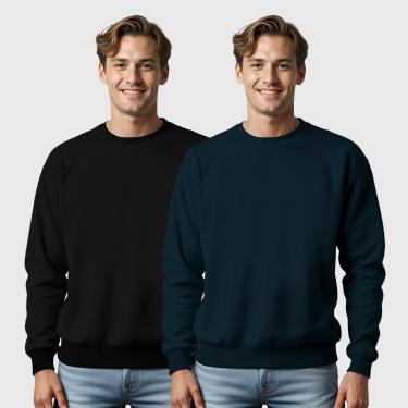 Imagem de Kit 2 Blusas de Frio Moletom Gola Redonda Masculina Benellys-Masculino