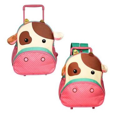 Imagem de Mochila Escolar Infantil de Rodinhas Animais com 6 Modelos Animal:Vaca