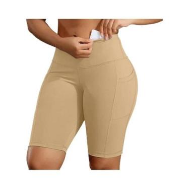 Imagem de Shorts De Treino Femininos De Cor Sólida Com Efeito Levanta Bumbum, 3 