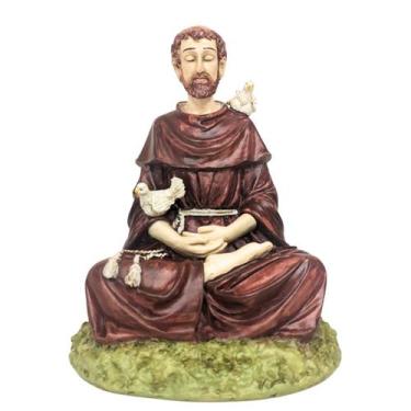 Imagem de São Francisco De Assis Meditando Imagem resina Estátua resina luxo - F