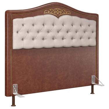 Imagem de Cabeceira Cama Box Casal 140cm com Tachas Imperial J02 Facto Marrom/Bege - Mpozenato