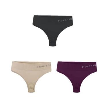 Imagem de Conjunto De 3 Calcinhas Sem Costura De Cintura Alta Tamanho Grande Par