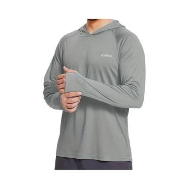 Imagem de Camiseta Com Capuz Masculina Leve E De Secagem Rápida Com Proteção Sol