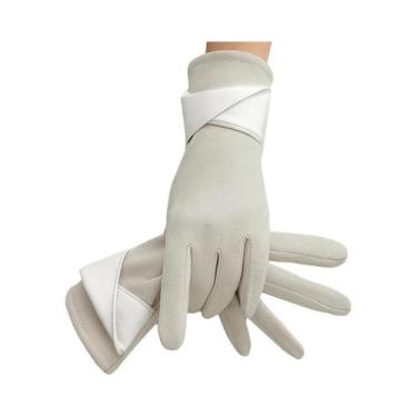 Imagem de Luvas Femininas De Camurça Quentes Com Tela Sensível Ao Toque Para Cic