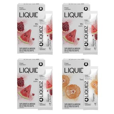 Imagem de LIQUIDZ - Eletrólitos Zero Açúcares - Melancia | Tangerina - Kit 4 Caixas - 24 sachês-Unissex