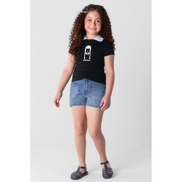 Imagem de Blusa Wandinha infantil menina em malha Brandili Preto-Feminino