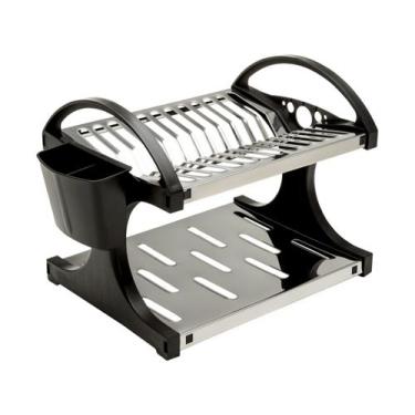 Imagem de Escorredor De Louças 12 Pratos Brinox Suprema Aço Inox Preto, Preto e 