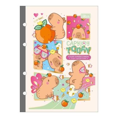 Imagem de Refil para Fichário Tilibra Tiliflex Colegial Capyclub 80 Folhas Pautadas Formato 177 mm X 240 mm