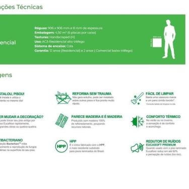 Imagem de Piso Laminado Colado Régua Square 4,92m2 - Stone - Eucafloor