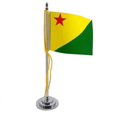 Imagem de Mini Bandeira Mesa Acre mastro 15 cm Poliéster - SP Bandeiras 