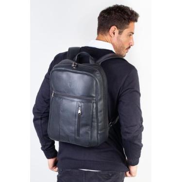 Imagem de Mochila masculina em couro para notebook Murilo - Vira Vento, Preto