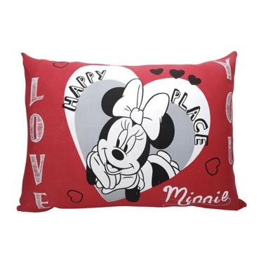 Imagem de Fronha Avulsa Minnie Lovers Malha 100% Algodão 48cmx68cm 01 Peça Branco Portallar