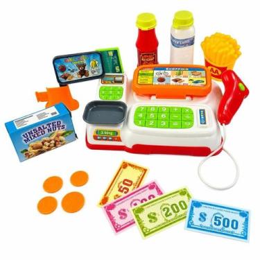Imagem de Caixa Registradora Mercadinho Brinquedo Infantil Com Som Luz - Bestbee