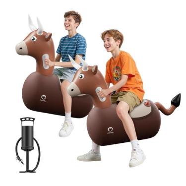 Imagem de Brinquedo Inflável QPAU Touro Saltador para Montar Capacidade de 100kg