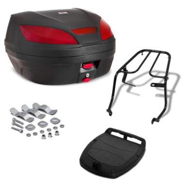 Imagem de Baú Bauleto Para Moto 52 Litros Com Refletor Pro Tork + Bagageiro Xtz 