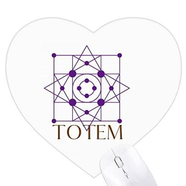 Imagem de Mousepad de coração com linha quadrada e círculo central, tapete de borracha para escritório