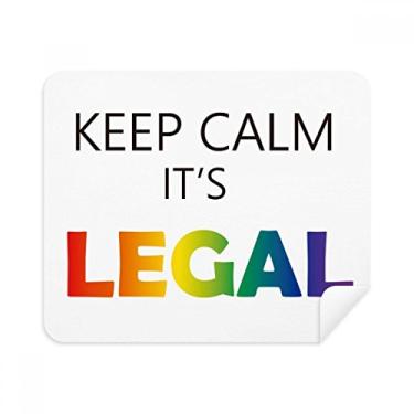 Imagem de LGBT Rainbow Flag Keep Calm Pano de limpeza Limpador de tela 2 peças Tecido de camurça