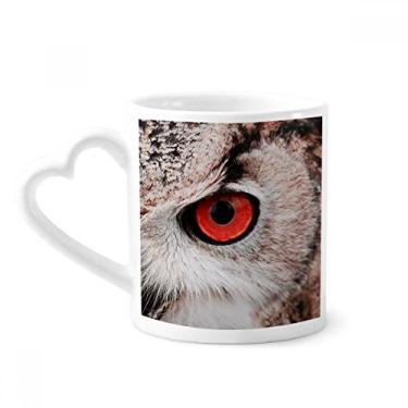 Imagem de Pcture Terrestrial Organism Caneca de coruja animal café cerâmica copo de coração de vidro