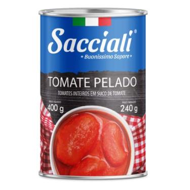 Imagem de TOMATE PELADO INTEIRO SACCIALI LATA 400g