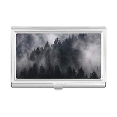 Imagem de Porta-cartões de visita Dark Forest Mountain Fog Mist