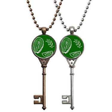 Imagem de OFFbb-USA Colar Abalone Aquatic Marine com pingente de chave para decoração de casal