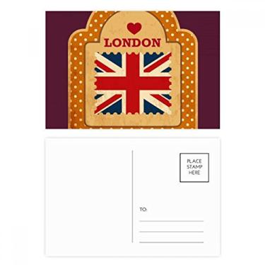 Imagem de Point UK London Stamp Union Jack Conjunto de cartões postais de aniversário cartão de agradecimento