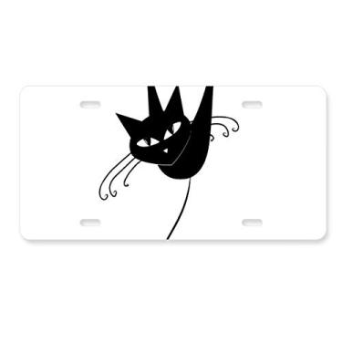 Imagem de DIYthinker Grade de escalada gato preto Halloween animal placa de carro decoração de carro acessório de aço inoxidável