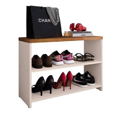 Imagem de Sapateira Compacta Quarto Hall Entrada Prateleira Organizadora Banqueta Decoração Moderna - RPM Móveis