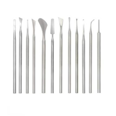 Imagem de Kit Podologia Cutemax Profissional C/12 Instrumentos Podóloga Aço Inox