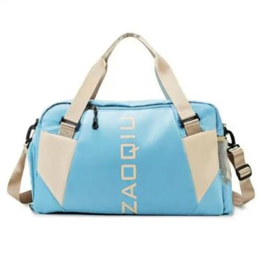 Imagem de Bolsa Mala Esportiva Feminina Masculina Treino Academia Yoga Viagem Espaçosa Porta Tenis (AZUL)