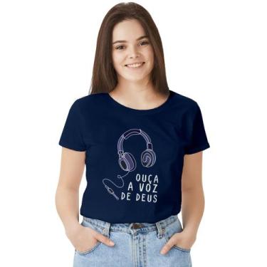 Imagem de Camisa Camiseta Baby Look Feminina 100% Algodão Gospel Cristã Moda Eva