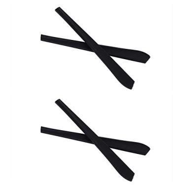 Imagem de NicelyFit Meias de substituição para orelha de braço e perna para Oakley Wingspan OX5040 OX5052 armação de vidro (preto - 2 pares)