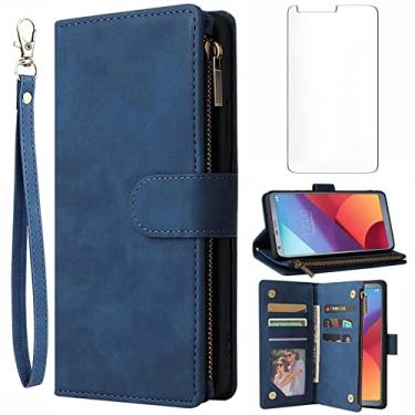 Imagem de Asuwish Capa tipo carteira compatível com LG G6 e protetor de tela de vidro temperado, suporte para cartão, acessórios de celular, capas para celular LGG6 ThinQ LG6 Thin Q G 6 Plus G6+ 6G VS988 H872