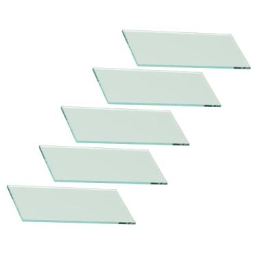 Imagem de Kit 5 Lente de Solda Retangular Vidro Incolor Transparente Mascara de Solda