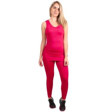 Imagem de Macacão Feminino Longo Com Saia Tapa Bumbum Fitness - JAVA MODAS, Rosa