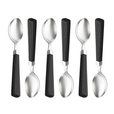 Imagem de Conjunto com 06 Colheres para Mesa de Aço Inox com Cabo de Plástico Ra