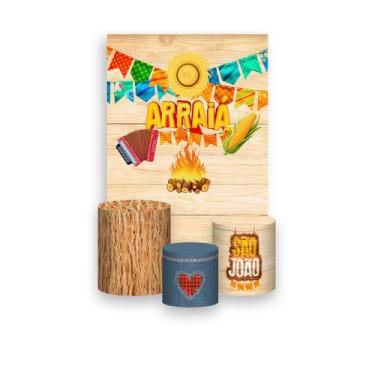 Imagem de Painel De Festa Vertical 1,50 x 2,20 + Trio De Capas Cilindro - Festa 