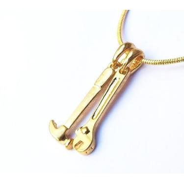 Imagem de Colar Cordão Gargantilha Mecânico Martelo Chave - Milena Folheados, Ou