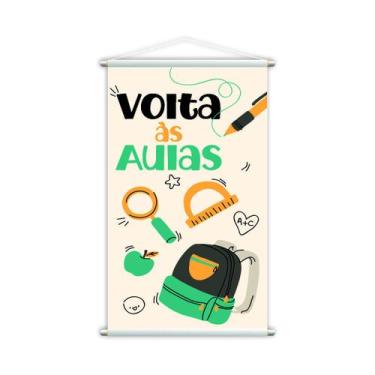 Imagem de Volta Às Aulas Mochila Banner Escolar Pedagógico 80X50Cm - Plimshop