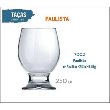 Imagem de 12 Taça Paulista 250ml Multiuso Universal - Nadir Figueiredo