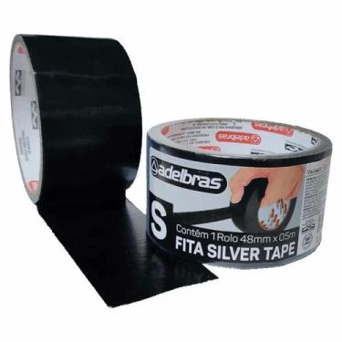 Imagem de Fita Adesiva Silver Tape Multiuso Alta Fixação 48MmX5M Preto - Adelbra