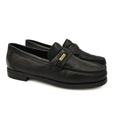 Imagem de Sapato Samello Monza Mocassim Senno Loafer Preto Couro Floater, 41, Pr