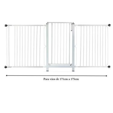 Imagem de Grade e portão para cachorro bebê pet, vãos de 171cm a 175cm - Grade M